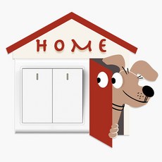 Souplace 現代小狗開關貼紙 261-0156FR 2入, TYPE 1