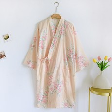 UNHEVE 花朵浴袍 L, 1個, 02 橘色