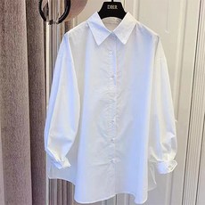 다인즈 여성용 루즈핏 코튼 캐주얼 셔츠