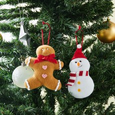 Modern House 裝飾雪人+愛心薑餅人組, 1個, 混合顏色,18 x 16cm