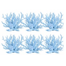 블럭마트 어항장식 산호 소형, 블루, 6개