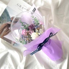 MORIANN 人造花燈飾字母氣球花束 + 購物袋, 優雅紫