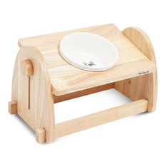 DING DONG PET 寵物原木拱形角度高度可調陶瓷食碗 單口, 混色, 1個