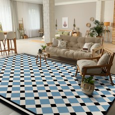 LEEJUNG 維多利亞雙色調方格地毯