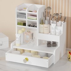 YAEHOME MDF 化妝品多用途分格整理盒, 單一顏色, 1個