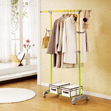 Prime Color Plus 移動式掛衣架, 黃色 + 綠色 + 銀色, 1個