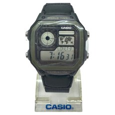 CASIO 卡西歐 經典地圖設計帆布材質數位休閒錶 AE-1200WHB-1B