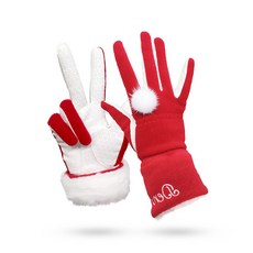 Dennis 女款防寒高爾夫手套 雙手款, 聖誕紅