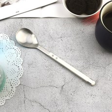 Bogen 韓國製 Solenne 方形餐具餐匙, 白色, 1個