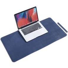 초대형 가죽 데스크톱 사무용 데스크 매트, 블루