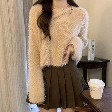 LUNA GIRL 女款 Simplan 毛絨針織衫 L24WKN100827