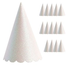 joyparty 亮片派對尖帽, 珍珠白, 15個