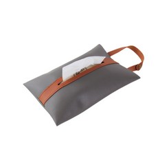 Nice Kim 掛式衛生紙盒 人造皮革, 灰色, 1個