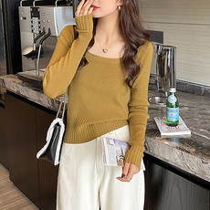 레몬소울 여성용 다즈니 스퀘어 골지 니트티 07905