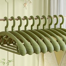 寬肩防滑衣架組, 10個, 綠色