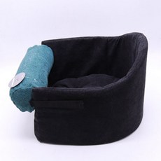 寵物頸枕車用安全座椅, 黑色, 1個