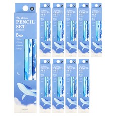 Pinkfoot 鯨魚圖案B鉛筆 10支組, 混色, 100支