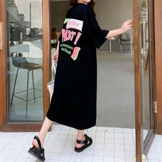 레몬소울 히칼 프린팅 반팔 원피스 06585 빅사이즈 포함