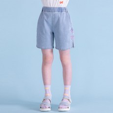 ILoveJ 女童四蝴蝶結四分牛仔褲