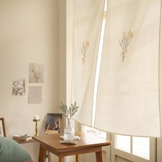 BELLELIFE 鬱金香刺繡門簾, 自然色