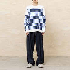 남성용 프렌치 스트라이프 풀오버 스웨터