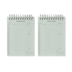 PLEPIC Press A6 Check Pad 每週計劃 2p, 綠色