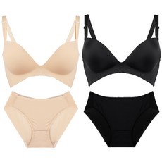 VOLISH 3.5cm厚墊無鋼圈胸罩 + 內褲4件套組