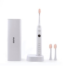 플라이코 음파 전동칫솔 FT7106KR + 칫솔모 2p + 무선충전거치대 + 휴대용케이스 세트, FT7106KR(화이트), 1개