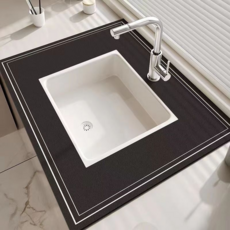 Kodachief 排水現代簡約珪藻土吸水可裁剪DIY廚房室內設計廚房水槽墊 60 x 180 cm, 黑色, 1個, 1欄