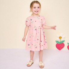 hejmini 女童甜美兔子緞帶連身裙