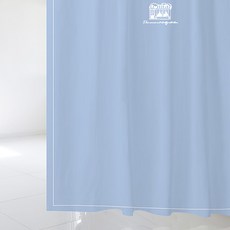 Design Supul 愛情訊息浴簾 07 S 1520 x 1880 mm + 不鏽鋼掛環 + 白色浴簾桿套組, 1套