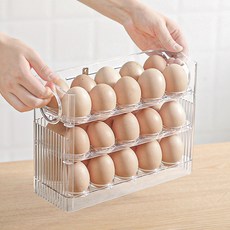 스토리빙 자동 폴딩 계란 보관함 3단 30구, 투명, 1개