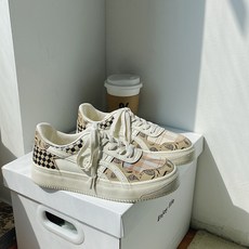 트렌디 체크 캔버스화 GH10_RD_463