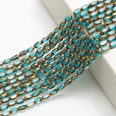 Alode 金邊米粒 DIY 串珠 半透明 48p, TYPE 03 天空藍, 1個