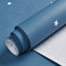 리치오션 인테리어 띠벽지 별마크 포인트 시트지, 진블루
