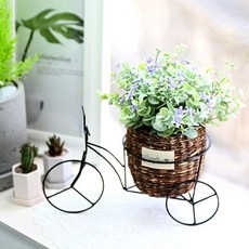 도시정원 조화 열매 유칼립투스 별 꽃 + 자전거 소품, 퍼플, 1세트