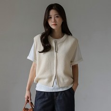 Chic Fox 女款 Lenique 華夫格針織拉鍊背心 53KN735