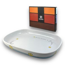 EGAN 義式烤盤 白底藍條紋, 1個