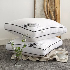 I'm Living 黑色滾邊 奈米菲爾維 柔軟魔法枕頭 標準型, 2件, 白色