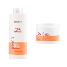 WELLA PROFESSIONAL 柔感水潤潔髮乳1000ml+髮膜 150ml JHK_575, 1套