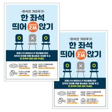 JEJEDECO 佩戴口罩指南 入場登記簿 海報 貼紙 297 x 420 mm, JCP052 請間隔一個座位就座, 2個