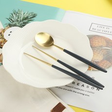 Bogen 韓國製 Novia Nature Gold 餐具組, 藍色, 湯匙1個 + 筷子1雙, 1個