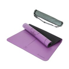 Digital Village TPE 中心線瑜珈墊 5 毫米 + 包 + 背帶, 紫色的