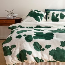 헬로우슬립 몽글카우 10mm 라셀 극세사 옥수수솜 겨울 차렵이불