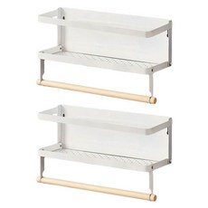 Lifesalim 磁鐵置物毛巾架, 白色, 2個