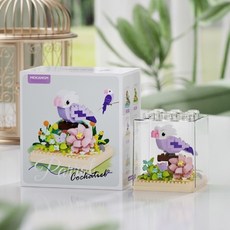 MEKANSM 鸚鵡系列 DIY 迷你積木公仔裝飾品 牡丹鸚鵡