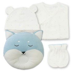 babybear 嬰兒愛心蝴蝶衣 + 防抓手套 + 新生兒帽 + 狐狸定型枕套組