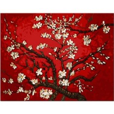 Momofix Painting DIY名畫繪製組合 40 x 50 cm, 梵谷 紅色杏樹