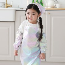 BEBE CHOUETTE 兒童幻彩防水圍裙 + 頭巾 + 袖套組