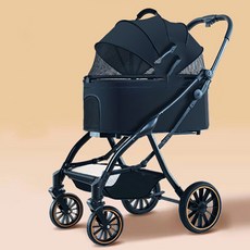 레드퍼피 강아지 봄보 로안 유모차, 다크블랙, 1개